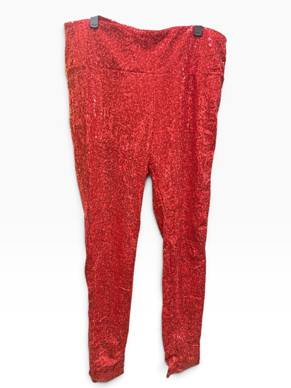 Tipsy Elves Red Sequin High Waisted Leggings Pants Size XL NWT